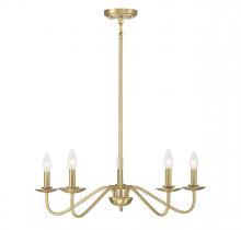  M100120NB - 5-Light Chandelier in Natural Brass