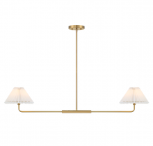  M100122NB - 2-Light Linear Chandelier in Natural Brass