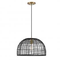  M70105BRNB - 1-Light Pendant in Black with Natural Brass Accents