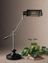  29331-1 - One Light Rust Silver Metal W/matte Black Details Desk Lamp