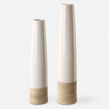  18156 - Ivory Sands Ceramic Vases, S/2