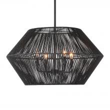  21589 - Suva 4 Light Black Rope Pendant