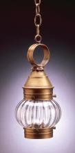  2012-AB-MED-CLR - Onion Hanging No Cage Antique Brass Medium Base Socket Clear Glass