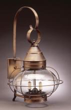 Northeast Lantern 2571-AB-MED-OPT - Caged Onion Wall Antique Brass Medium Base Socket Optic Glass