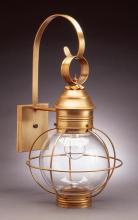 Northeast Lantern 2831-AB-MED-OPT - Caged Round Wall Antique Brass Medium Base Socket Optic Glass