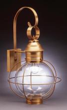 Northeast Lantern 2841-AB-MED-OPT - Caged Round Wall Antique Brass Medium Base Socket Optic Glass