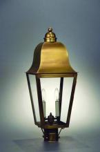 Northeast Lantern 6413-DB-LT2-CLR - Post Fixture  Dark Brass Finish 2 Candelabra Sockets  Clear Glass