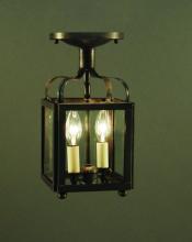 Northeast Lantern 6704-VG-LT2-CLR - Crown Small Flush Verdi Gris 2 Candelabra Sockets