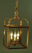 Northeast Lantern 6722-AB-LT3-CSG - Crown Large Hanging Antique Brass 3 Candelabra Soc