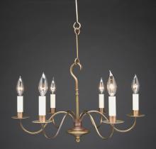  982-AB-LT6 - Hanging S-Arms Antique Brass 8 Candelabra Sockets