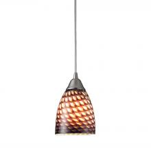  416-1C - Arco Baleno 5'' Wide 1-Light Pendant - Satin Nickel with Cocoa Glass