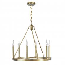  6525-AG-NG - Martin 24'' Wide 6-Light Chandelier - Bronze