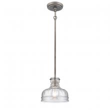  67905/1 - Orinoco 8'' Wide 1-Light Mini Pendant - Weathered Zinc