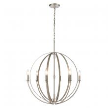  81466/6 - Rotunde 26'' Wide 6-Light Chandelier - Beechwood