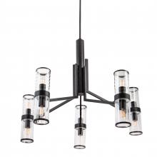  8150-MB-CL - Stripe 31.75'' Wide 10-Light Chandelier - Matte Black