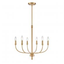  81506/6 - Newland 21'' Wide 6-Light Chandelier - Satin Brass