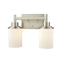  CN575212 - Belmar 2-Light for the Bath in Brushed Nickel with Opal White Glass